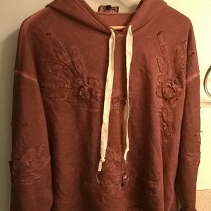 POL Mauve Floral Embroidered Hoodie